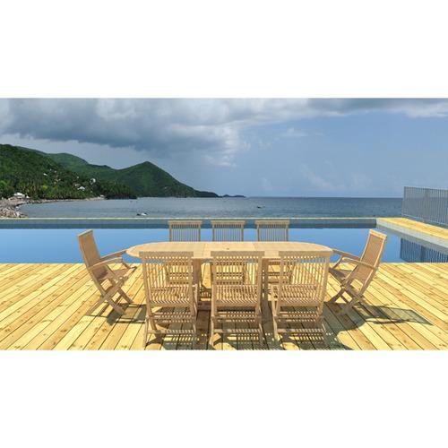 Table de jardin en Teck ovale - 180 240 x 90 x 75 cm Table de jardin en Teck ovale