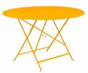 Table de jardin ronde pliante acier laqué BISTRO Miel Table de jardin ronde pliante
