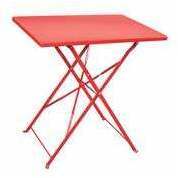Table carrée pliante en acier 60x60cm POP Rouge Table carrée pliante en acier
