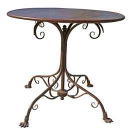 Table de jardin ronde en métal fer forgé Grassin