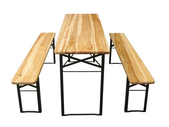 Ensemble brasserie table et 2 bancs - MIADOMODO