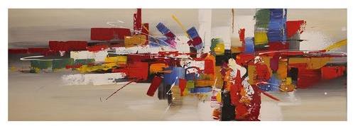 Tableau glossy peinture à lhuile 150x50 cm - Romn