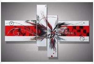 Tableaux abstrait rouge eclat