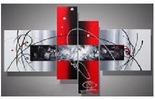 Tableau moderne rouge et noir