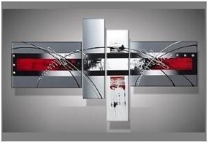 Tableaux design gris rouge noir blanc