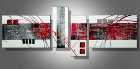 Tableau design rouge blanc moderne