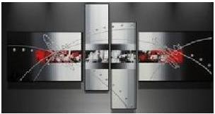 Tableau design rouge triptyque