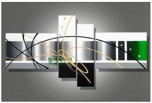 Tableau triptyque vert noir blanc Tableau triptyque vert noir