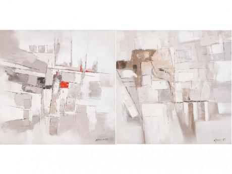 Lot de 2 peintures à lhuile DIMENSION - 2 x 100*1