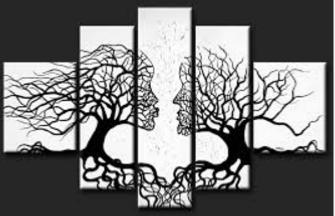 Tableau design Amour Arbres noir blanc Tableau design Amour Arbres