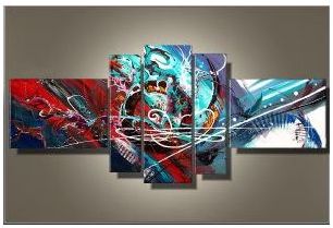 Tableaux design Bleu Onde abstraite