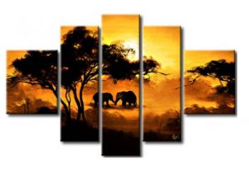 Tableaux modernes Elephants Savane