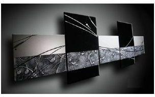 Tableau Abstrait design noir blanc