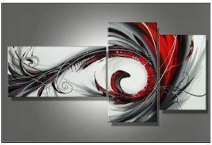 Tableau Triptyque gris rouge Tableau Triptyque gris rouge