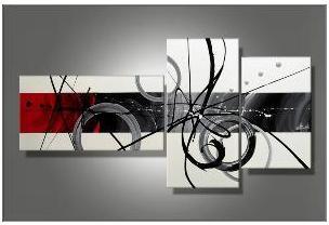 Tableau Triptyque Design Circles White