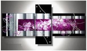 Tableau Triptyque Fushia noir design Tableau Triptyque Fushia noir