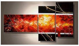 Tableau Triptyque Orangé