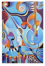 Muzic - Tableau 80x120 cm peinture à lhuile Solde