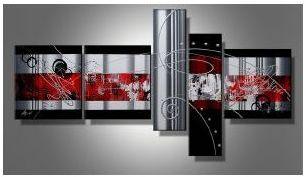 Tableau noir et rouge abstrait