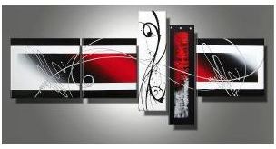 Tableau Luxury Noir blanc rouge