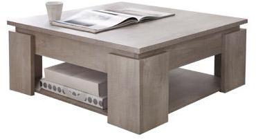 Table basse carrée coloris chêne champagne Table basse carrée coloris