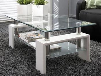 Table basse SHOWNY rectangulaire blanc laqué Table basse SHOWNY rectangulaire