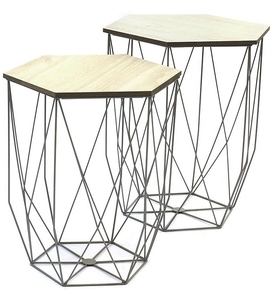 Tables basses gigognes lot de 2 Filéa gris