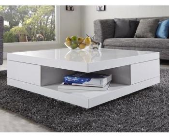 Table basse PALOMBA carrée blanc laqué