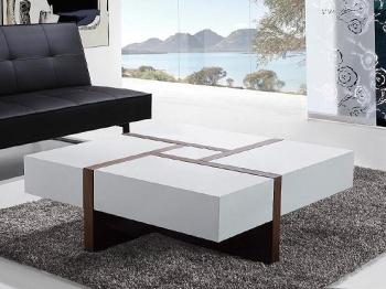 Table basse - table de salon - 100x100 cm - blanc