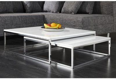 Table basse design Pamela blanc laqué