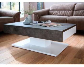 Table basse design 2 tiroirs coulissants blanc laqué Table basse design 2 tiroirs