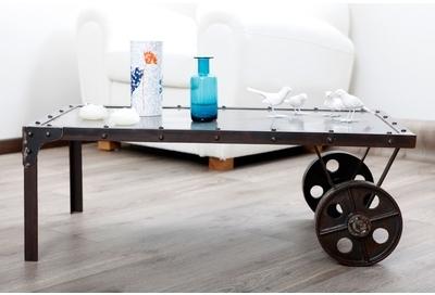 Table basse industrielle métal CHARIOT Table basse industrielle métal