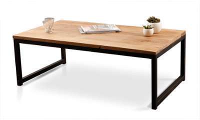 Table basse industrielle bois métal rectangulaire FACTORY Table basse industrielle bois