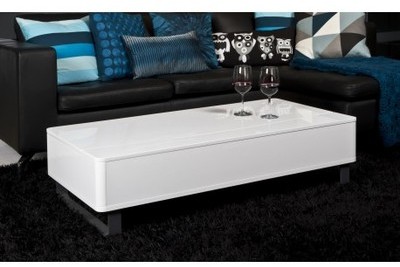 Table basse relevable moderne en mdf de couleur bl
