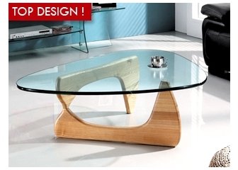 Table basse en verre Boomerang - Table basse en ve