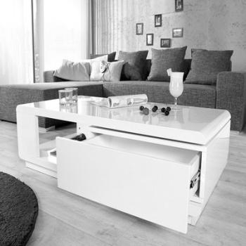 Table basse Linea blanche laquée