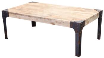 Table basse industrielle métal et bois MADISON Table basse industrielle métal