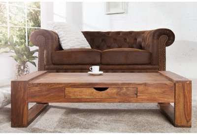 Table basse contemporaine en bois massif palissand