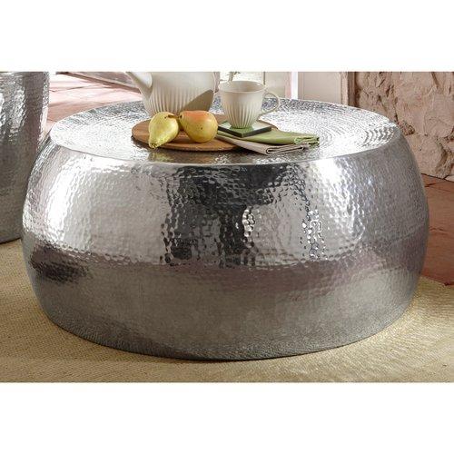 Table Basse Ronde En Aluminium Martelé Home Affair