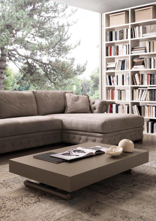 Table basse relevable extensible BLOCK design taup