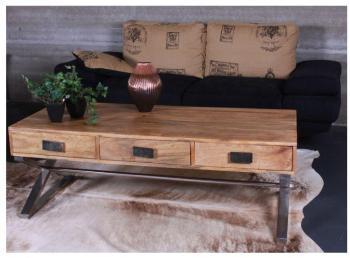Table salon 6 tiroirs 140cm - MANGOX - table salon