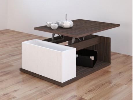 Table basse ALDANA - Plateau relevable - Bois & MD