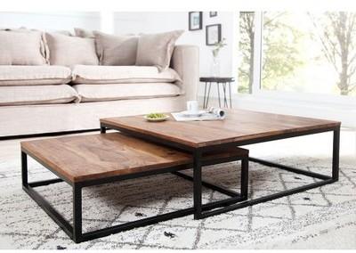 Table basse design en bois massif Sheesham Pamela Table basse design en bois