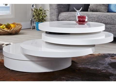 Table basse design Triple rond blanc high gloss Table basse design Triple