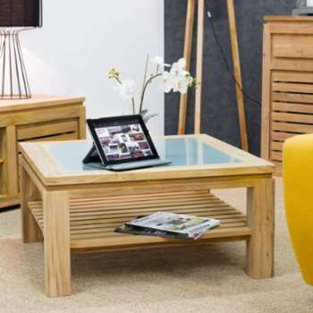 Table basse en teck zen 80 x 80 Table basse en teck zen 80
