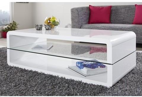 Table basse design blanc laqué Jazz 120 cm Table basse design blanc laqué
