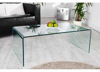 Table basse rectangulaire 110cm en verre trempé
