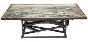 Table basse relevable design en acier/bois Tullia