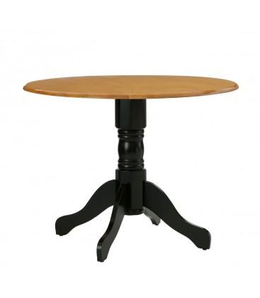 Table Ronde de Salle à Manger en Bois Noir et Bois