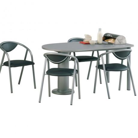 Table de cuisine oblong en stratifié hauteur 75 cm
